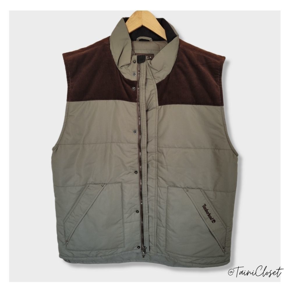 Timberland Eaton Vest Dusty Olive & Brown Insulated